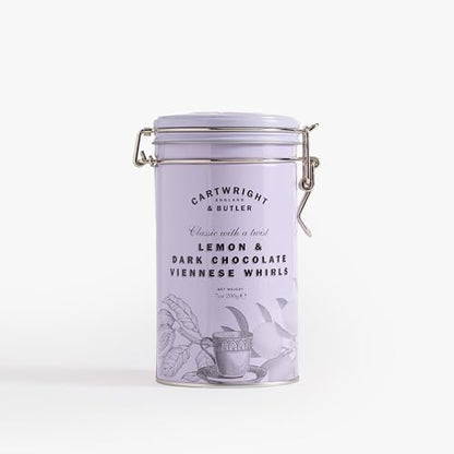 Cartwright and Butler Lemon & Dark Chocolate Viennese Whirls Tin 200g