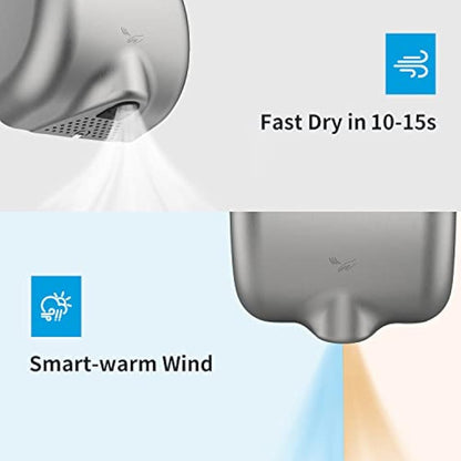 anydry 2800 Commercial Hand Dryer,Heavy Duty Stainless Steel Hand Dryers,Electric Hand Dryer For Toilet.(Brushed)