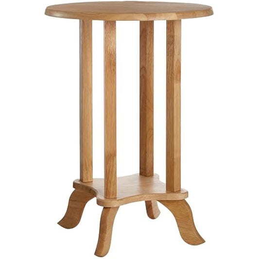 Premier Housewares Small Side Table for Living Room | Wooden Round Bedside Table for Storage | Corner End Table for Bedroom, Sofa, Nightstand | Telephone Table for Home, Office