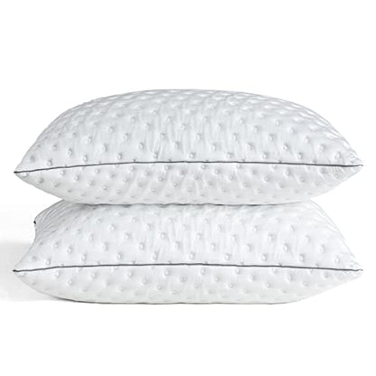 BedStory Pillows Pack of 2 - Shredded Memory Foam Pillow for Neck and Shoulder Pain Relief, Hypoallergenic and Cooling Bed Pillow - 50x75 cm, 1 Pair