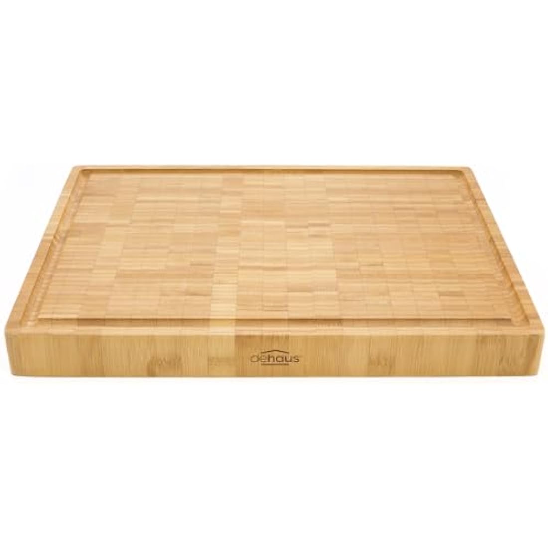 Dehaus® Deluxe Bamboo Chopping Board - Premium Wooden Cutting Boards - Large End Grain Wood Butchers Block for Kitchen - Extra Thick Bread Block - Non Toxic - Size M, 35 x 25 x 3 cm