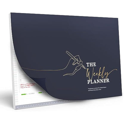Weekly Planner Pad – To Do List Notepad Organiser – Day Planner with Sticky Notes, Desk Planner for Meal, Menu, Appointments, Schedule, Productivity and Habit Tracker – 40 Thick Sheets, 30x40cm