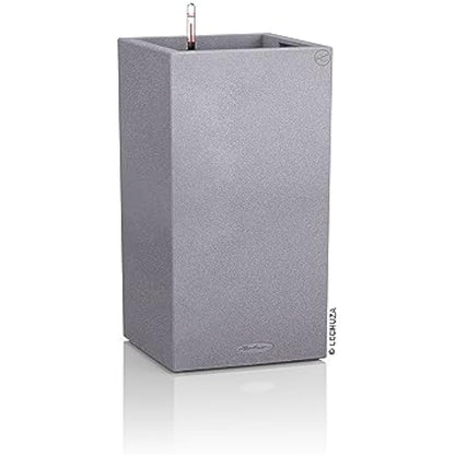 Lechuza Self Watering Plant Pot CANTO Stone 40 High Large Plastic Indoor and Outdoor Plant Pot with Drainage Hole H70 L40 W40 cm Stone Grey
