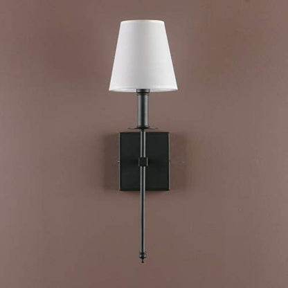 Yosoan Lighting 2 Sets of Vintage Loft Bar Modern Linen Lampshade Wall Light Fittings, Hotel Beside Bed Wall Lamp E27 Screw (Black)