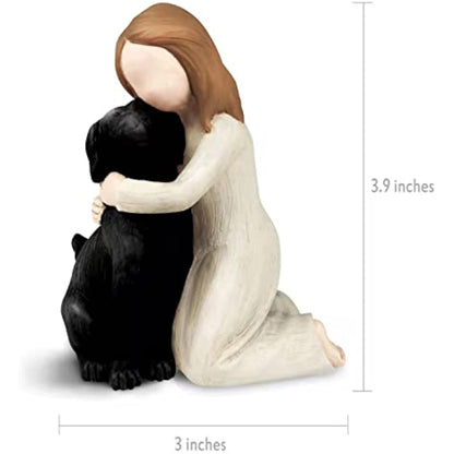 Carracci Black Dog Angel Figurines, Angel Dog Friendship Memorials, Sculpted Hand-Painted Figures for Dog Lovers