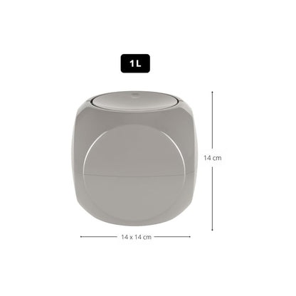 Spirella Dice 1 litre waste bin, table waste bin with swinging lid, taupe