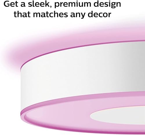 Philips Hue Infuse White and Colour Ambiance Smart Ceiling Light [Large - White] with Bluetooth, Living Room Light Works with Alexa, Google Assistant and Apple Homekit, Smart Ceiling Lamp