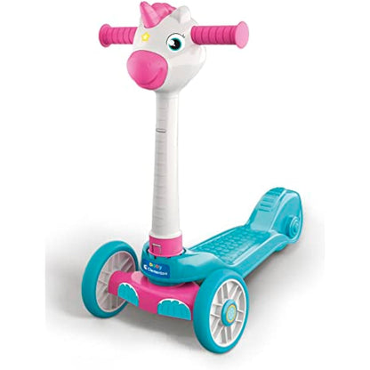 Clementoni- Unicorn Push 3-Wheeled Scooter for Toddlers: Fun & Safe First Scooter (2+ Years)