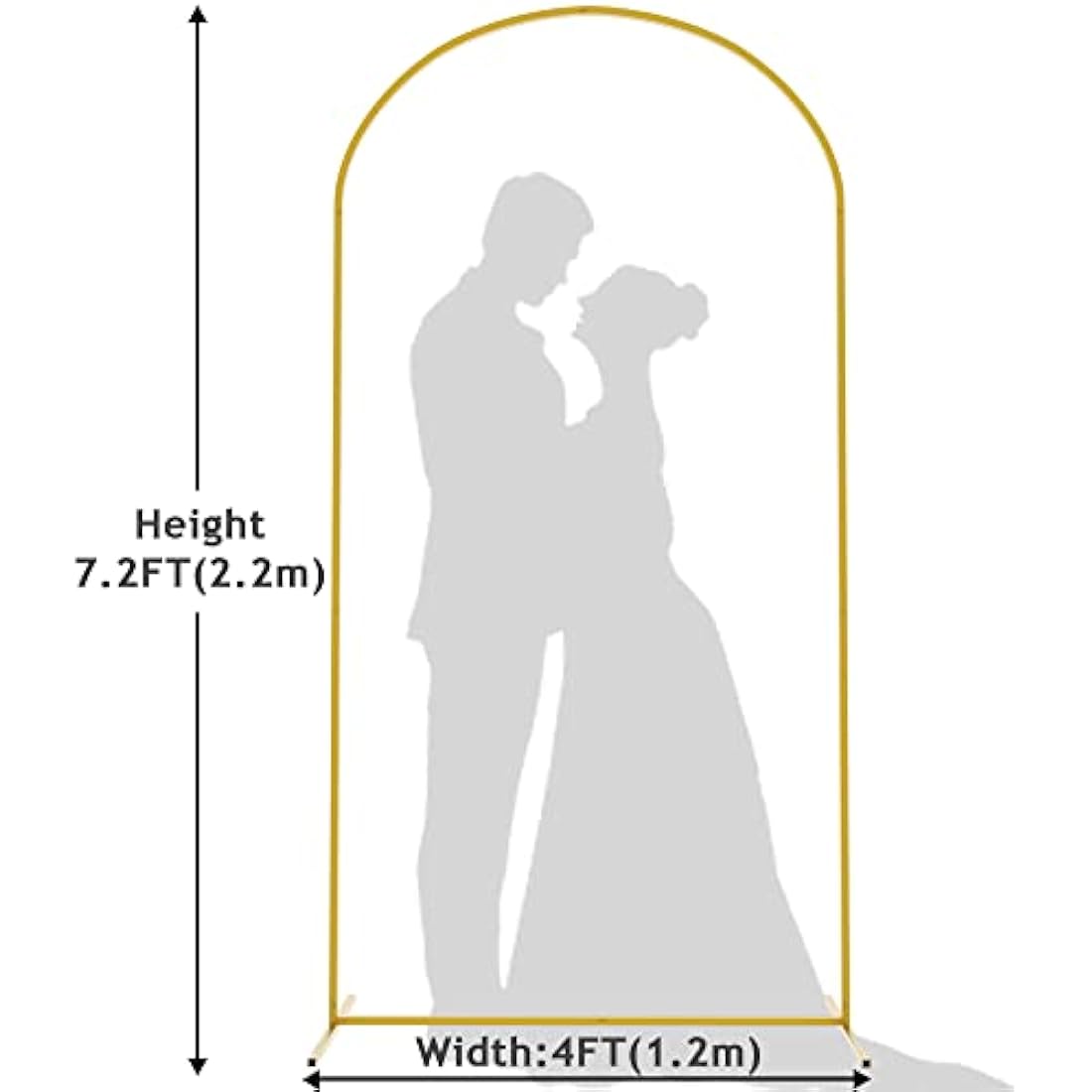 Wokceer 7.2 FT Wedding Arch Backdrop Stand Gold Metal Balloon Arch Backdrop Stand for Wedding Ceremony Birthday Party Bridal Baby Shower Garden Floral Arch Decoration