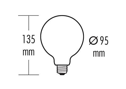 greenandco E27 G95 LED Vintage Filament Bulb 5W Replaces 35W 400lm 2000K Extra Warm White 360 230V, no Flicker, not dimmable, 8-Pack