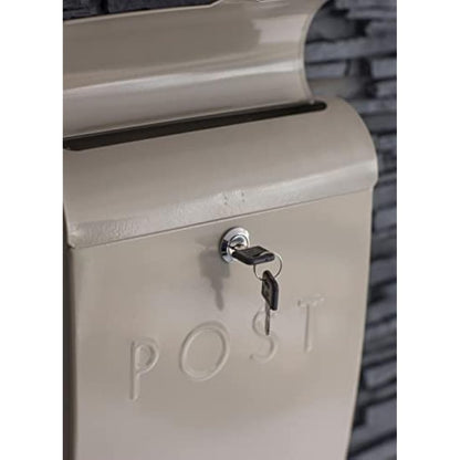 Original Post Box by Garden Trading | Lockable Wall Mounted Letter Box (Fixings Supplied) | Weatherproof Design Postbox | Crafted in Powder Coated Steel | H37 X W25 X D9cm