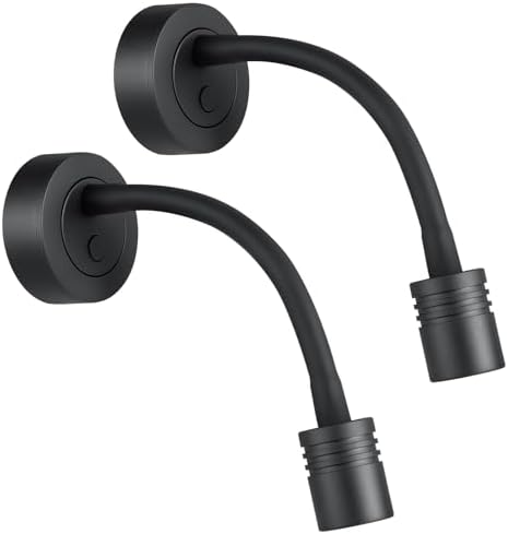 Obeaming 12V Dimmable Reading Light Campervan Boat Bedside Reading Lamp, Gooseneck LED Spotlight for Camper Van Caravan Truck Motorhome Caravan, Equipped USB Charger & Press Dimmer Switch