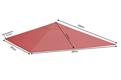QUICK STAR Replacement Roof for Garden Gazebo 3x3m Orange-Red