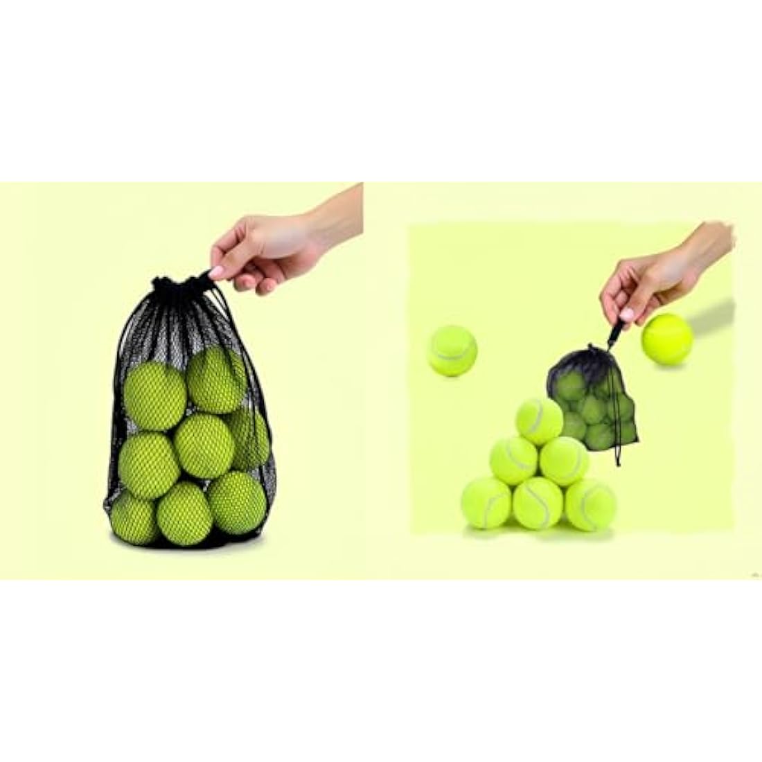 Knight Tennis Balls with Mesh Carrying Bag Pack of 12 & 24|Pressureless,All Court Types |Sports |Dog, Pet Exercise Practice |Throwing Machine |Tennis |Cricket Ball |Soft Tennis