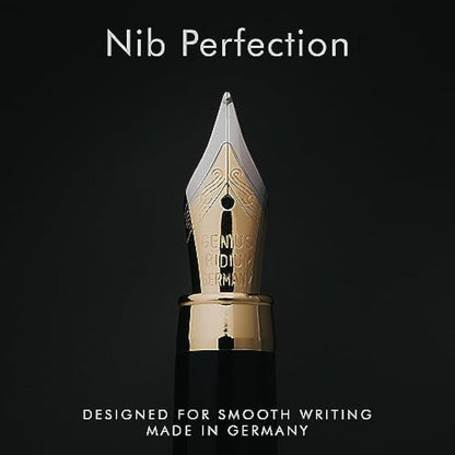 Wordsworth & Black Fountain Pen Set, Luxury Bamboo Wood - Medium Nib, Gift Case; Includes 6 Ink Cartridges, Ink Refill Converter -Journaling, Calligraphy; Drawing, Smooth Writing [Rosewood]