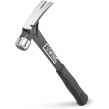 Estwing EB/15SM 15oz Ultra Black Hammer, Milled Face, Shock Reduction Grip