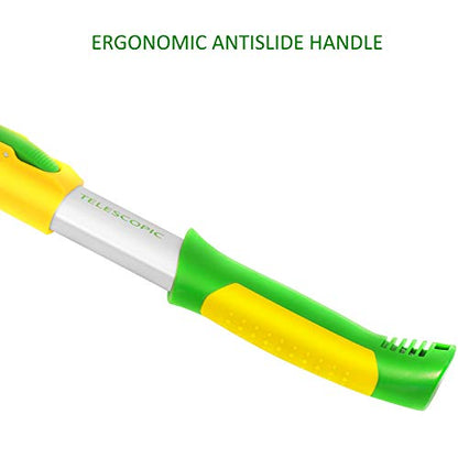 GR?NTEK Telescopic Hedge Shears Q-32, Adjustable 680-825 mm, Teflon Coated and Extra Hardened Blade, Anti-Slip Handles with Anti Shock Buffer