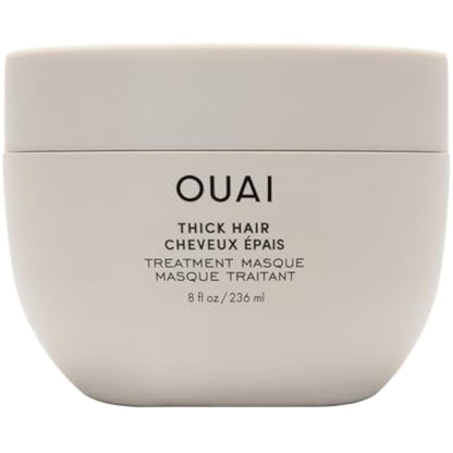 OUAI Thick Hair Treatment Masque - Almond Oil, Olive Oil & Hydrolyzed Keratin to Repair & Restore Damaged Hair - Softens, Smooths & Strengthens - Phthalate & Paraben Free Hair Masque - 236ml