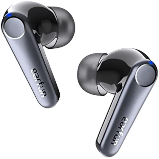 EarFun Air Pro 3 Wireless Earbuds, Hybrid Active Noise Cancelling, Qualcomm® aptX™ Adaptive Sound, 6 Mics CVC8.0 Calls, Bluetooth 5.3, 11mm Wool Drivers, Multi-Connection, App Customize EQ, 45H