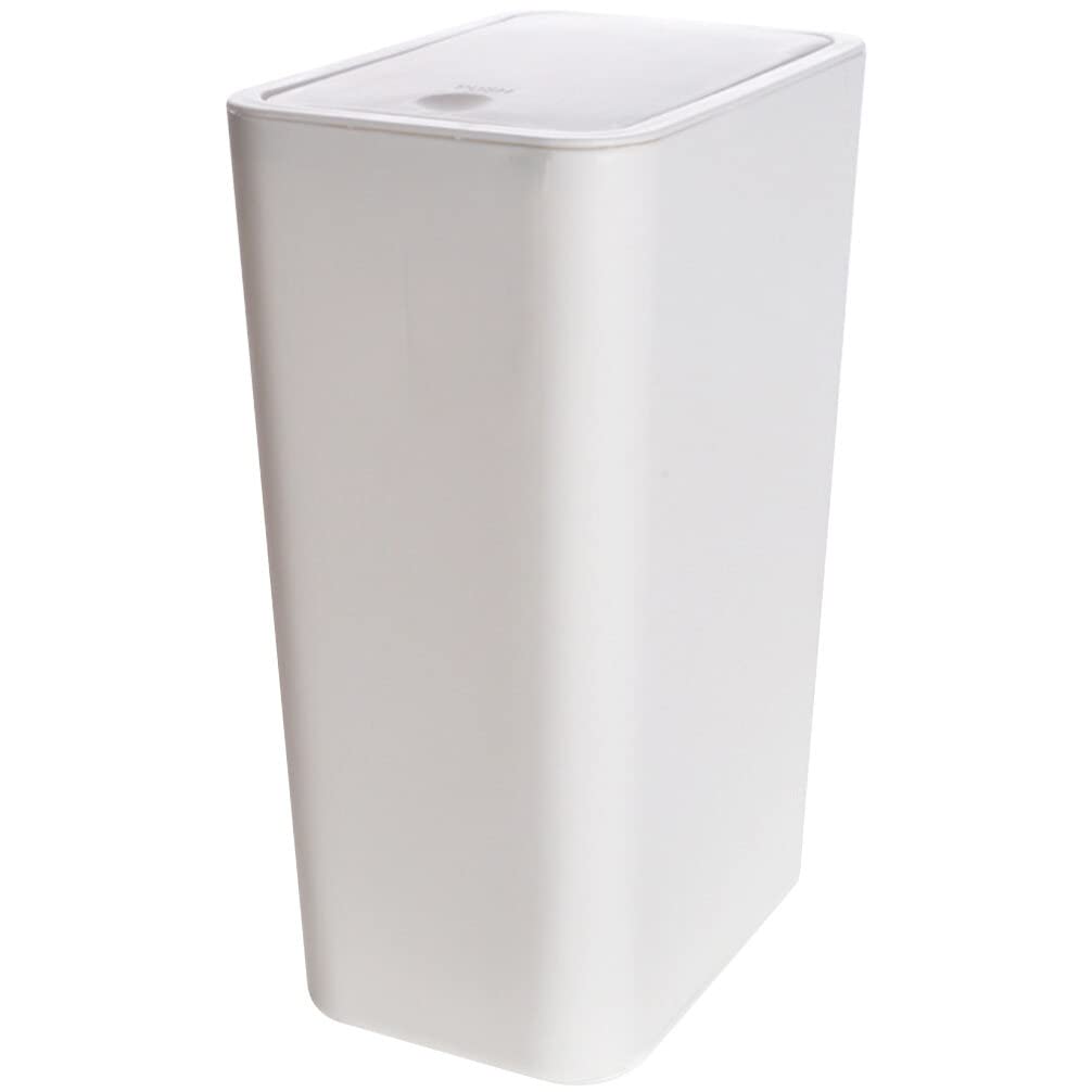 GANAZONO Narrow Garbage can Small Trash Cans with Lid for Bathroom - Garbage Can with Press Type Lid, Narrow Plastic Trash Bin