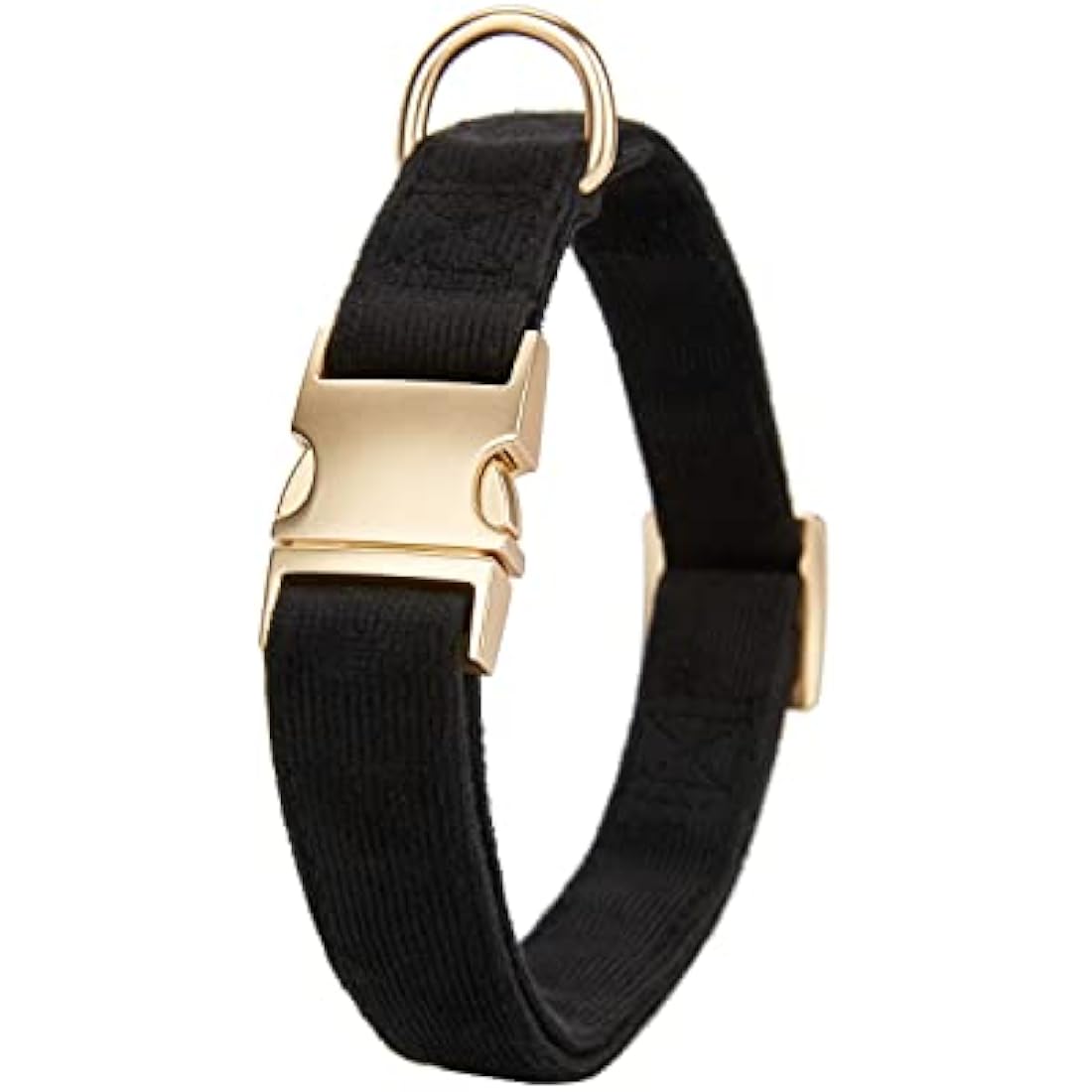 YUDOTE Ultra-soft Dog Collar Natural Cotton Corduroy Made for Large Dogs with Sensitive Skin,Black