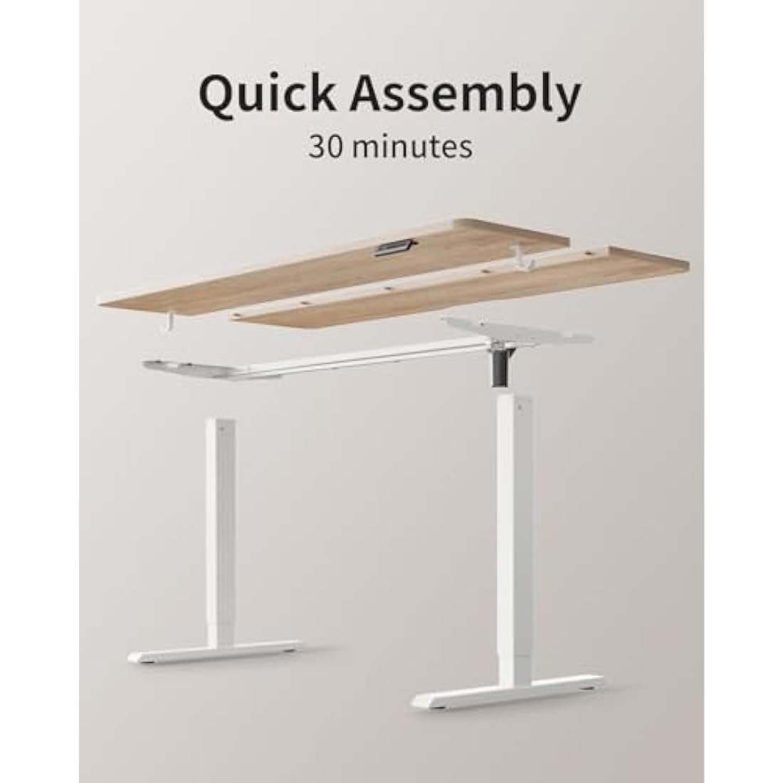 FEZIBO Height Adjustable Electric Standing Desk with digital display controller, 100 * 60cm Stand up Table, Sit Stand Home Office Desk with Splice Board, Maple Top