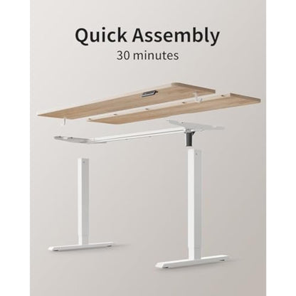 FEZIBO Height Adjustable Electric Standing Desk with digital display controller, 100 * 60cm Stand up Table, Sit Stand Home Office Desk with Splice Board, Maple Top