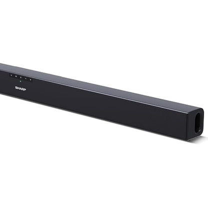 Sharp HT-SB140(MT) 2.0 Soundbar, 150W Slim Wireless Bluetooth Soundbar for TV and Device Streaming with HDMI ARC/CEC, Aux and Digital Optical-In, Wall Mount or Table Top Sound Bar - Black