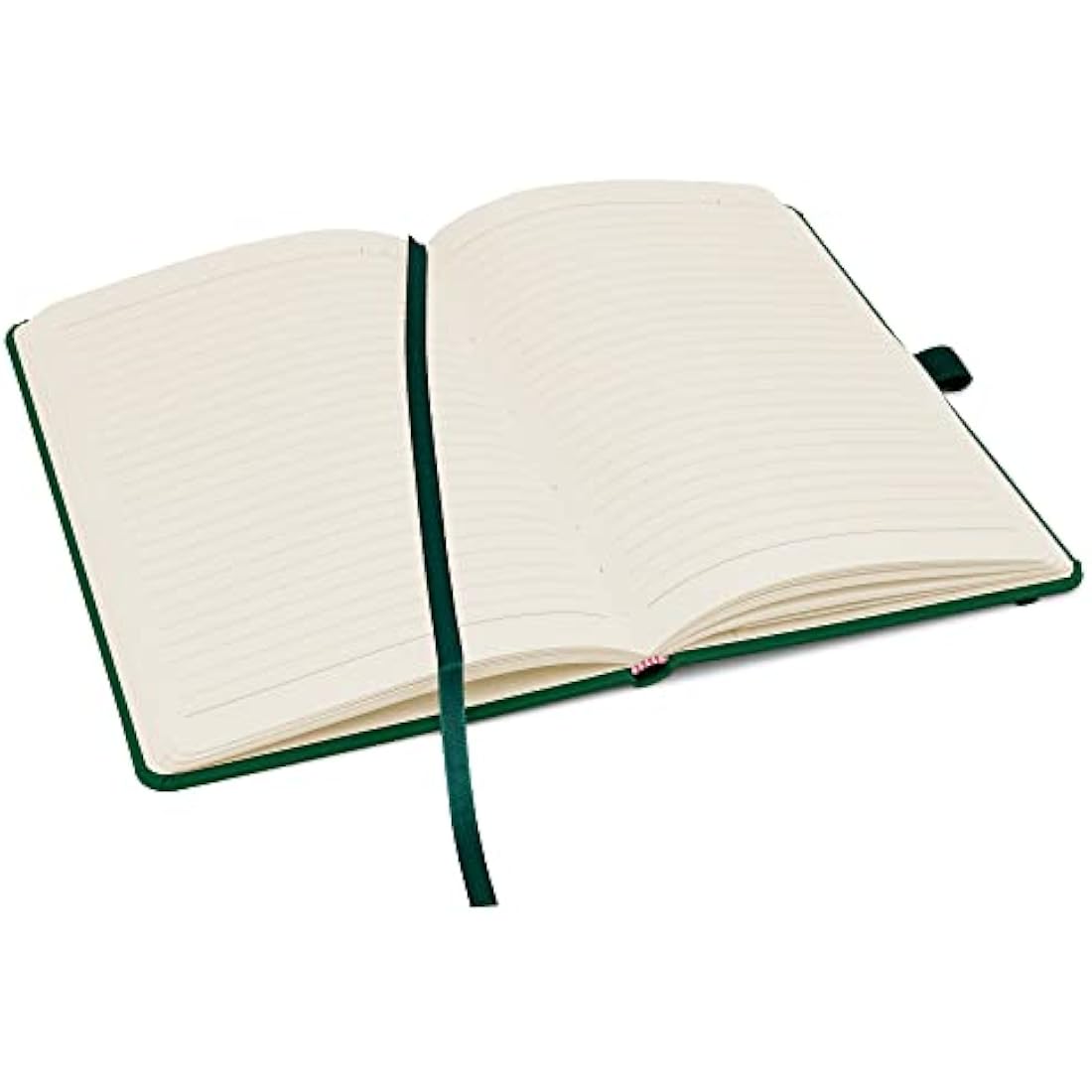 Notes London 10 x A5 Notebook Bulk Pack, A5 Notebook with Lined Pages, Pen Loop and Expandable Paper Pocket Hardback Journal Notepad Note Book Notes Diary Pad (Green)