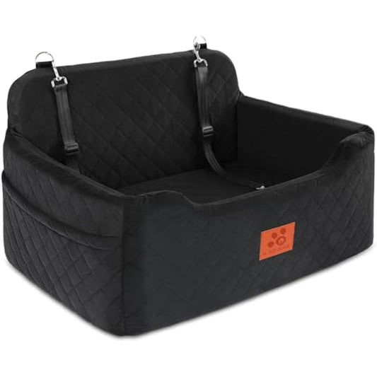 Dog Car Seat for Medium/Large Dogs, Dog Booster Seat for Dog Under 50lbs or 2 Small Dogs, Detachable and Washable Pet Car Seat, Multi-Functional Travel Dog Bed & Dog Sofa(Black)