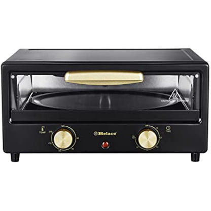 Belaco Multi-Purpose 1200W Mini Oven Pizza Oven All in One 12inch Pizza Maker Toaster Oven Tabletop Cooking Baking Grilling Heating Toasting Portable Oven 1200w incl. Baking Tray, Wire Rack and Handle