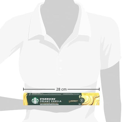 STARBUCKS Creamy Vanilla Flavoured Coffee by Nespresso, Blonde Roast, Coffee Capsules 6 x 10 (60 Capsules)