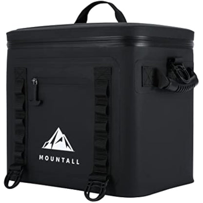 MOUNTALL Soft Cooler 24 Can Cooler Bag With 2 Ice Pack, Leak Proof Zipper, Portable Ice Cooler for Camping, Hiking, Travel, Lunch, Work, Cars, Picnics, Beaches & Trips