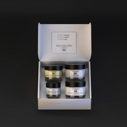 HighBorn London Four Phase Day & Night Collection - Anti Aging Skincare Set for Women w/Beauty Serum, Eye Gel, Imperial Moisturiser & Night Elixir