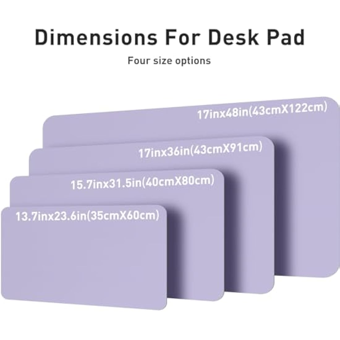 Leather Desk Pad Protector,Mouse Pad,Office Desk Mat, Non-Slip PU Leather Desk Blotter,Laptop Desk Pad,Waterproof Desk Writing Pad for Office and Home (80cmx40cm, Lavender)