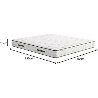 Novilla Gel Memory Foam Pocket Sprung Mattress, 7 Inch Single Mattress Medium Firm, 3FT Hybrid Mattress with Skin-friendly Oeko-tex Fabric and Breathable CertiPUR-US Foam 90x190x18cm