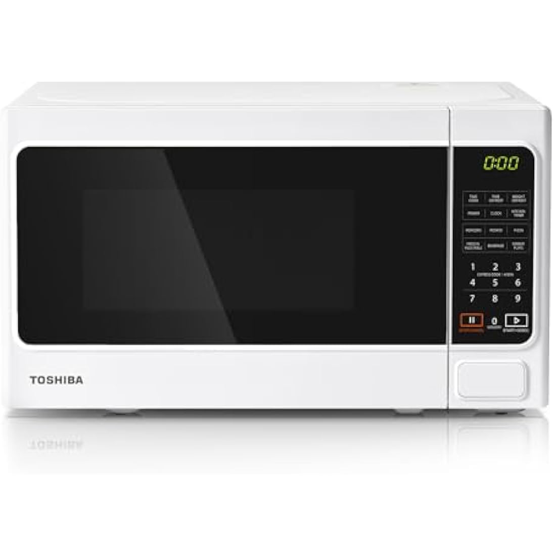 TOSHIBA 20 Liter 800W Digital Solo Small Microwave With 11 Power Levels, One-touch Express Cook with 6 Preset Recipe, Defrost, Digital Display, Perfect for 9'' pizza, Easy Clean, White- MM-EM20P(WH)
