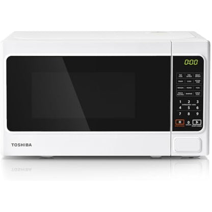 TOSHIBA 20 Liter 800W Digital Solo Small Microwave With 11 Power Levels, One-touch Express Cook with 6 Preset Recipe, Defrost, Digital Display, Perfect for 9'' pizza, Easy Clean, White- MM-EM20P(WH)