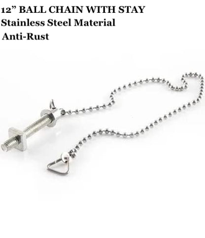 E2trade Replacement Chrome 18" Sink Basin Bath Ball Plug Chain and Stay S Hook Ends