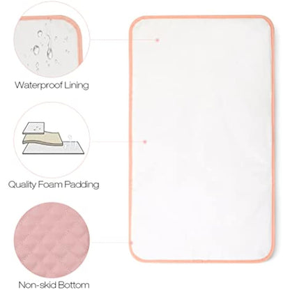 Lekebaby Foldable Baby Change Mat - Travel Portable, Quilted Pink (MY-0006PK02UKEY)
