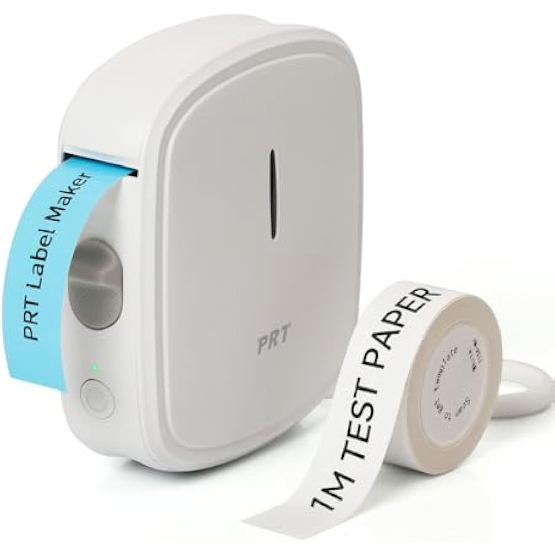 PRT Label Makers Machine with Tape Built-in Cutter Portable Bluetooth Handheld Sticker Printer for Home Office Organization iOS Android Mini Inkless Labeler USB Rechargeable- White