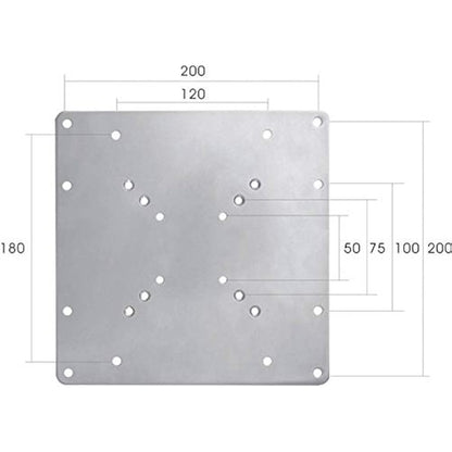 Newstar FPMA-VESA200 VESA Conversion Plate from VESA 75x75mm & 100x100mm to 100x200mm & 200x200mm - Silver