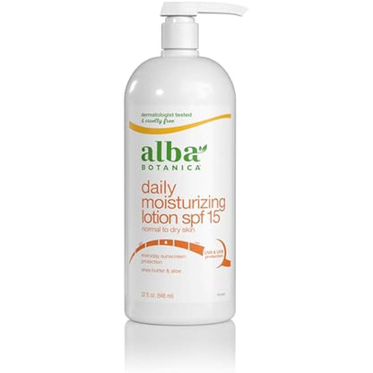Alba Botanica Very Emollient Body Lotion, Daily Shade Formula, SPF 15, 32-Ounce Bottle