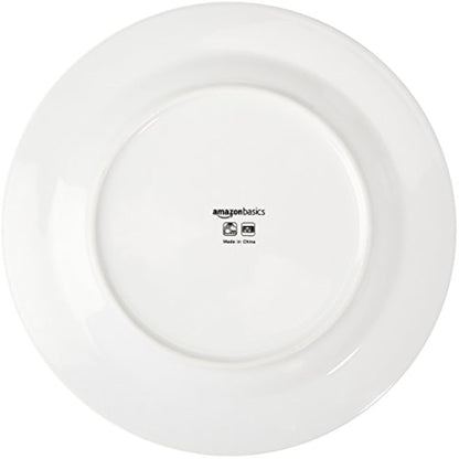 Amazon Basics Cafe Stripe Dinnerware Set with 16-Pieces - Black