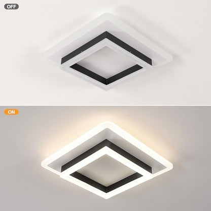 Comely Modern Square 30W 4500K LED Ceiling Light, 30x30x7cm, Black + White, 3300LM, Bedroom, Living Room, Dining etc.