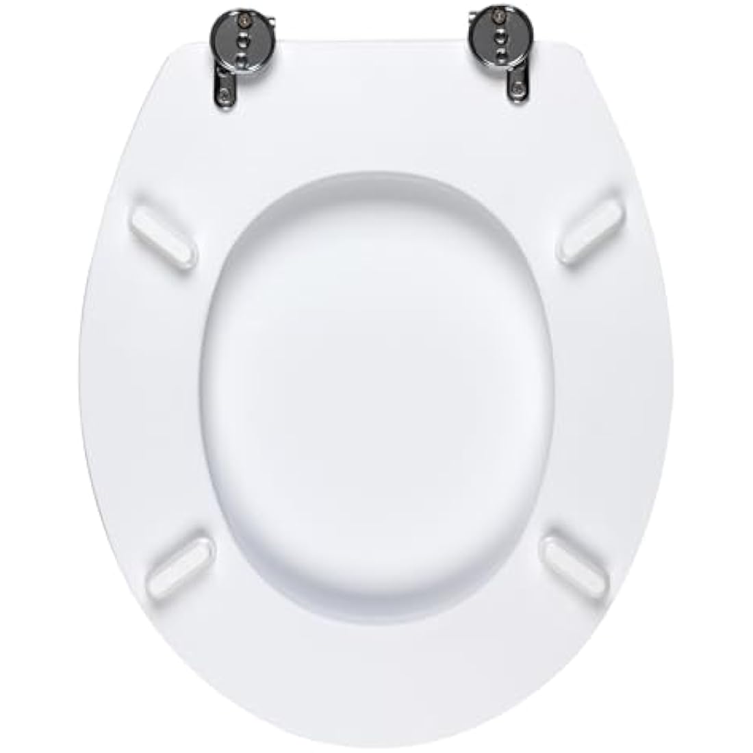 Beldray LA032355WHTFEU7 Wooden MDF Toilet Seat – Oval Shaped, Stainless Steel Release Hinge For Easy Cleaning, Top Fixing White Toilet Seat, Standard Fitting For Most Toilets, Seat Size: 360 x 428mm