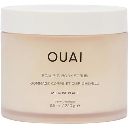 OUAI Scalp & Body Scrub - Melrose Place - Exfoliating Body Polish with Sugar & Coconut Oil Blend for Smooth, Moisturized Skin - Gentle Scalp Exfoliator for Removing Product Build Up (250g)