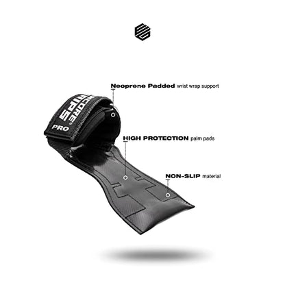 Professional Grips Lifting Straps with Wrist Hand Bandage for Fitness Bodybuilding Weight Lifting Strength Training Lifting Weights Training Gloves
