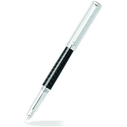 Sheaffer Intensity Carbon Fibre Barrel Chrome Cap/Plate Trim Fountain Pen with Medium Nib