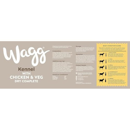 Wagg Kennel Complete Dry Adult Dog Food Chicken & Veg 15kg - Meaty Ingredients Come 1st